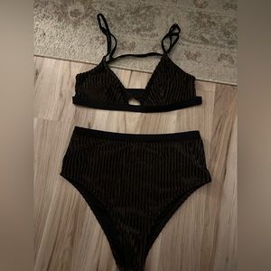 CUPSHE Dark Brown Smocked Bikini